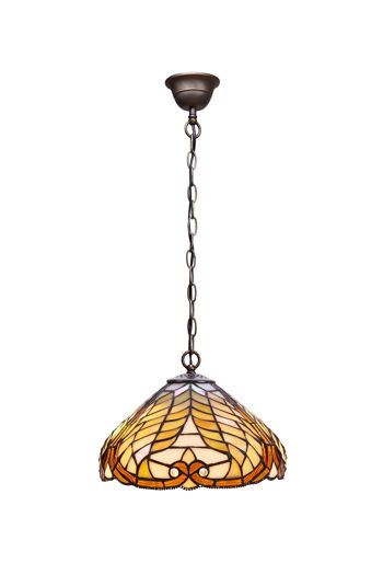 Suspension de plafond avec chaîne et écran Tiffany diamètre 30cm Série Dalí LG238499 1