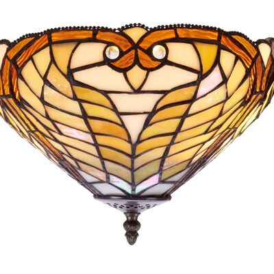 Plafoniera da fissare al soffitto con paralume Tiffany diametro 30cm Serie Dalí LG238500