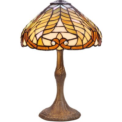 Lampada da tavolo base Foma con paralume Tiffany diametro 30cm Serie Dalí LG238660