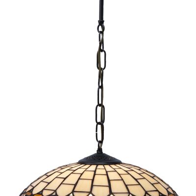 Ceiling pendant with chain and Tiffany screen diameter 40cm Quarz Series LG241099