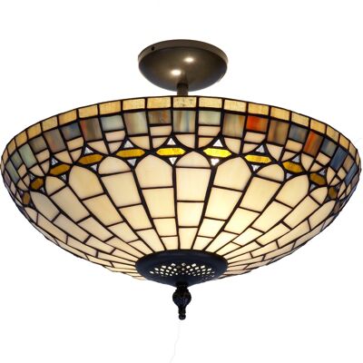 Low ceiling lamp with Tiffany screen, indirect light, diameter 40cm, Quarz Series LG241144