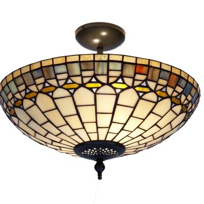 Low ceiling lamp with Tiffany screen, indirect light, diameter 40cm, Quarz Series LG241144