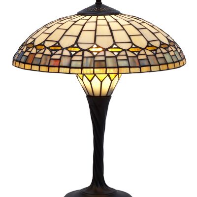 Base lampada da tavolo con opalino Tiffany diametro 40cm Quarzo Serie LG241217