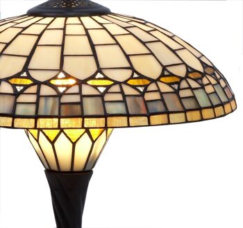 Base lampe de table en opaline Tiffany diamètre 40cm Série Quarz LG241217 3