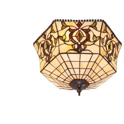 Ceiling lamp with Tiffany screen diameter 40cm Hexa Series LG242200