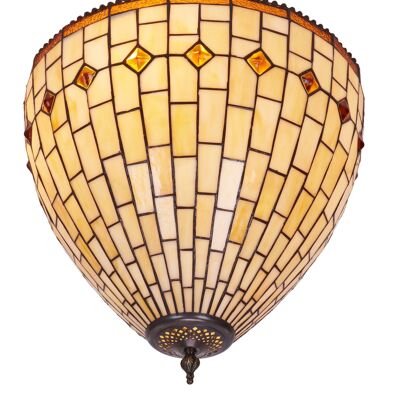 An der Decke befestigte Deckenleuchte mit Tiffany-Lampenschirm, Durchmesser 30 cm, Art Series LG244600