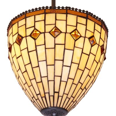 Deckenleuchte mit niedriger Decke und Tiffany-Lampenschirm, Durchmesser 30 cm, Art Series LG244644