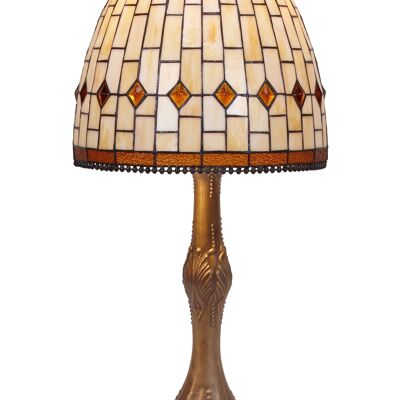 Sockeltischplatte mit Lampenschirm in Tiffany-Form, Durchmesser 30 cm, Art Series LG244760