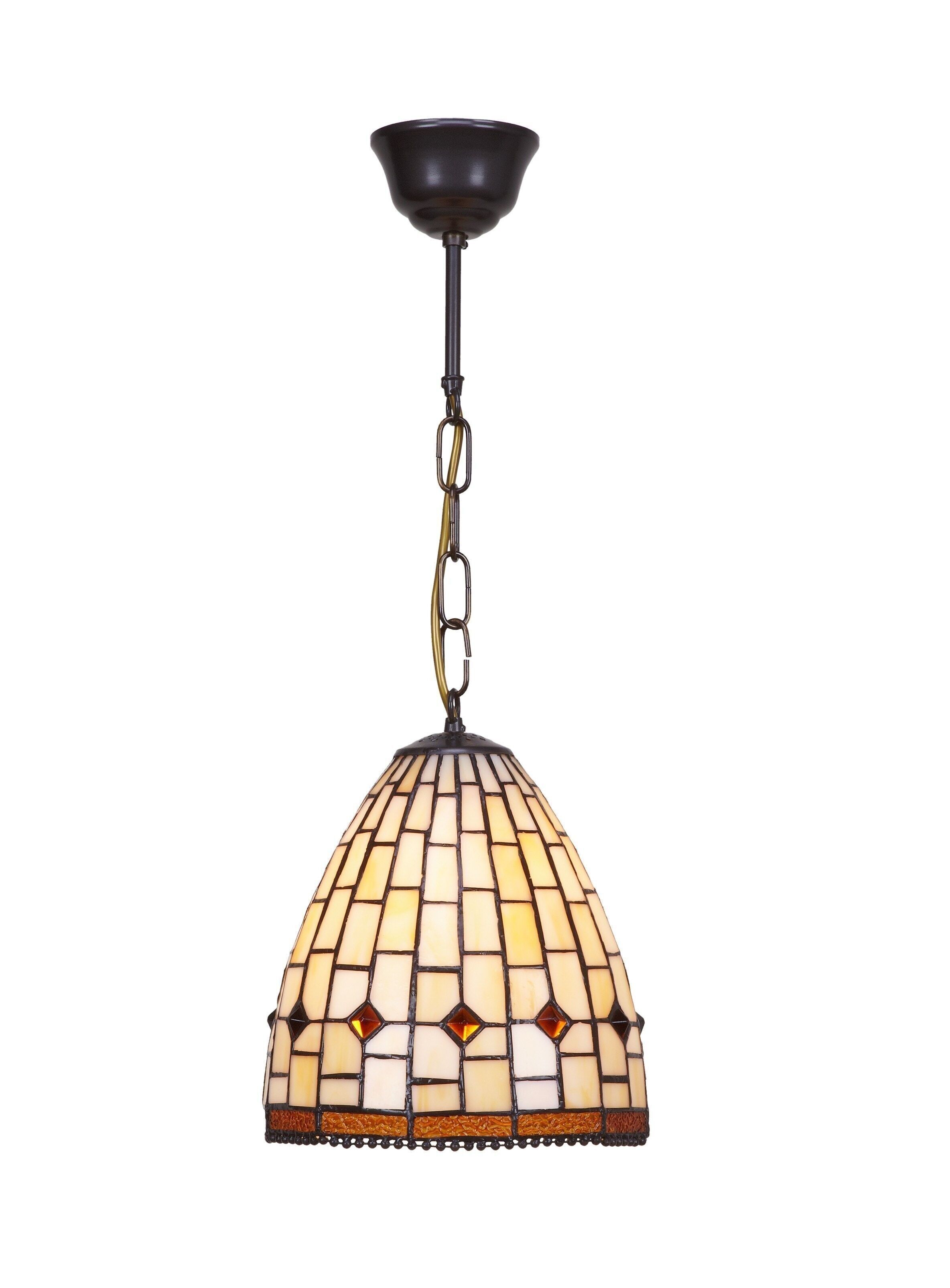 Deckenanhänger mit Kette und Tiffany-Bildschirm, Durchmesser 20 cm, Art Series LG244899