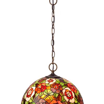 Lampada a sospensione da soffitto Tiffany con catena diametro 30cm New York Serie LG247499