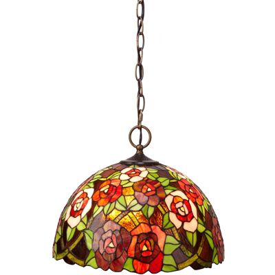 Lámpara colgante de techo Tiffany con cadena diámetro 30cm Serie New York LG247499