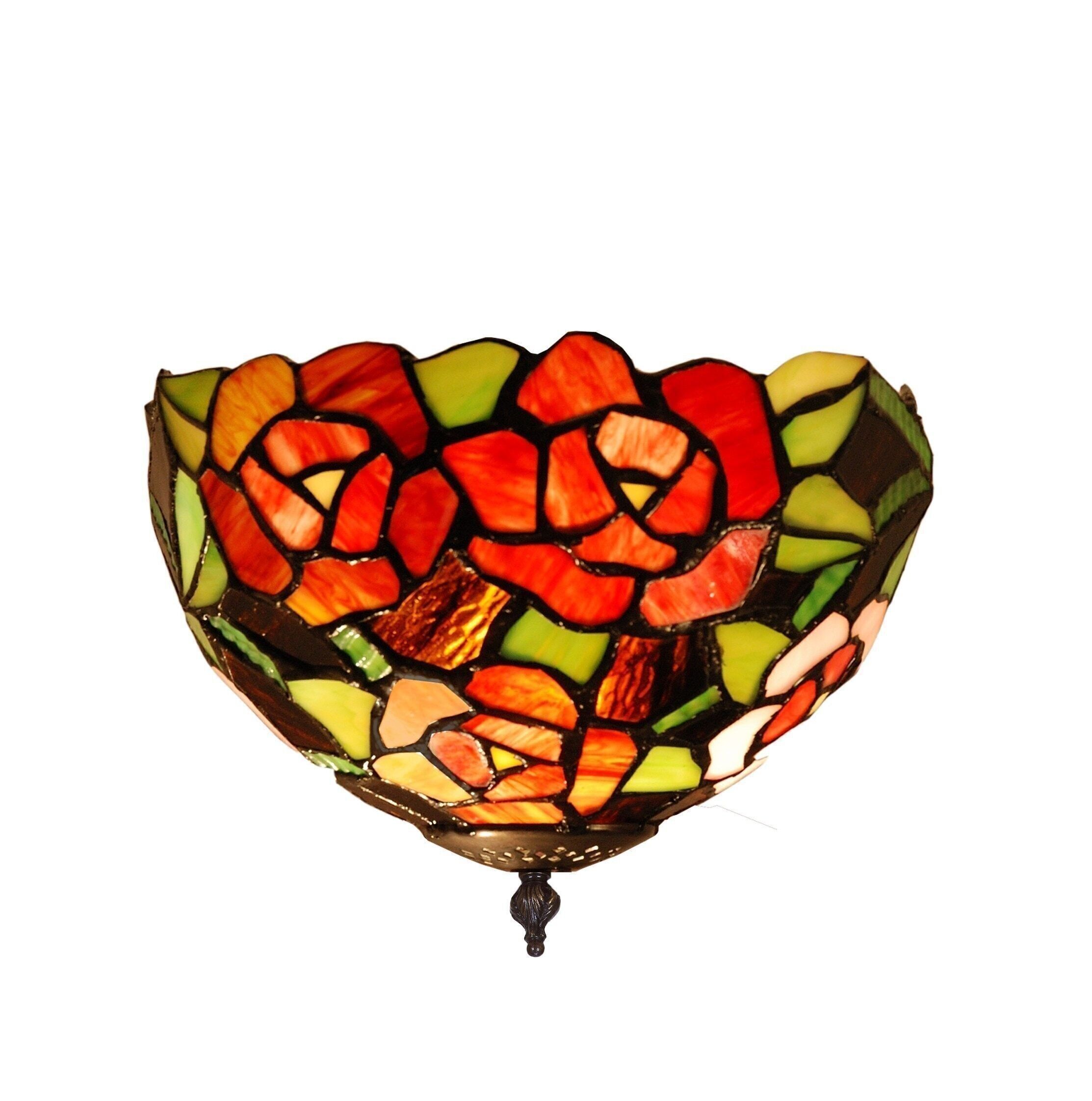 An der Decke befestigte Deckenleuchte mit Tiffany-Lampenschirm, Durchmesser 30 cm, New York-Serie LG247500