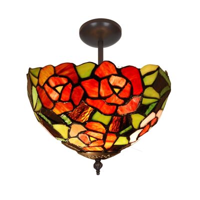Low ceiling lamp with Tiffany screen, indirect light, diameter 30cm, New York Series LG247544