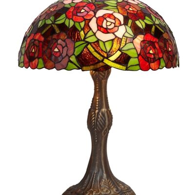 Lampada da tavolo base Foma con schermo Tiffany diametro 30cm New York Serie LG247660