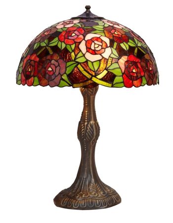 Lampe de table base Foma avec écran Tiffany diamètre 30cm Série New York LG247660 1