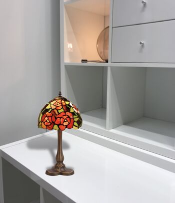 Lampe à poser avec socle en forme de trèfle avec abat-jour Tiffany diamètre 20cm Série New York LG247870 2