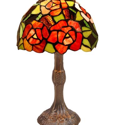 Lampada da tavolo base Foma con schermo Tiffany diametro 20cm New York Serie LG247880
