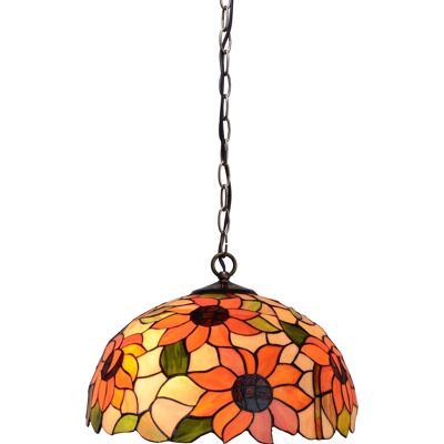 Ceiling pendant with chain with Tiffany lampshade diameter 40cm Diamond Series LG280199