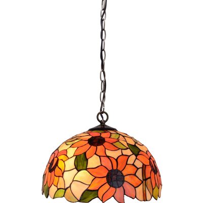 Ceiling pendant with chain and Tiffany screen diameter 30cm Diamond Series LG280499