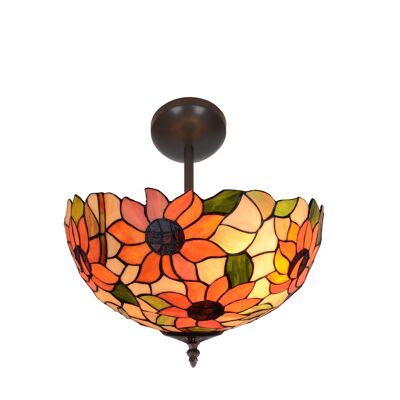 Low ceiling lamp with Tiffany shade, indirect light, diameter 30cm Diamond Series LG280544
