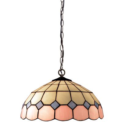Ceiling pendant with chain with Tiffany screen diameter 40cm Pink Series LG281199