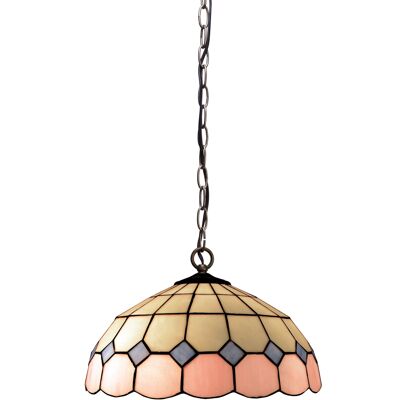 Ceiling pendant with chain and Tiffany screen diameter 30cm Pink Series LG281499