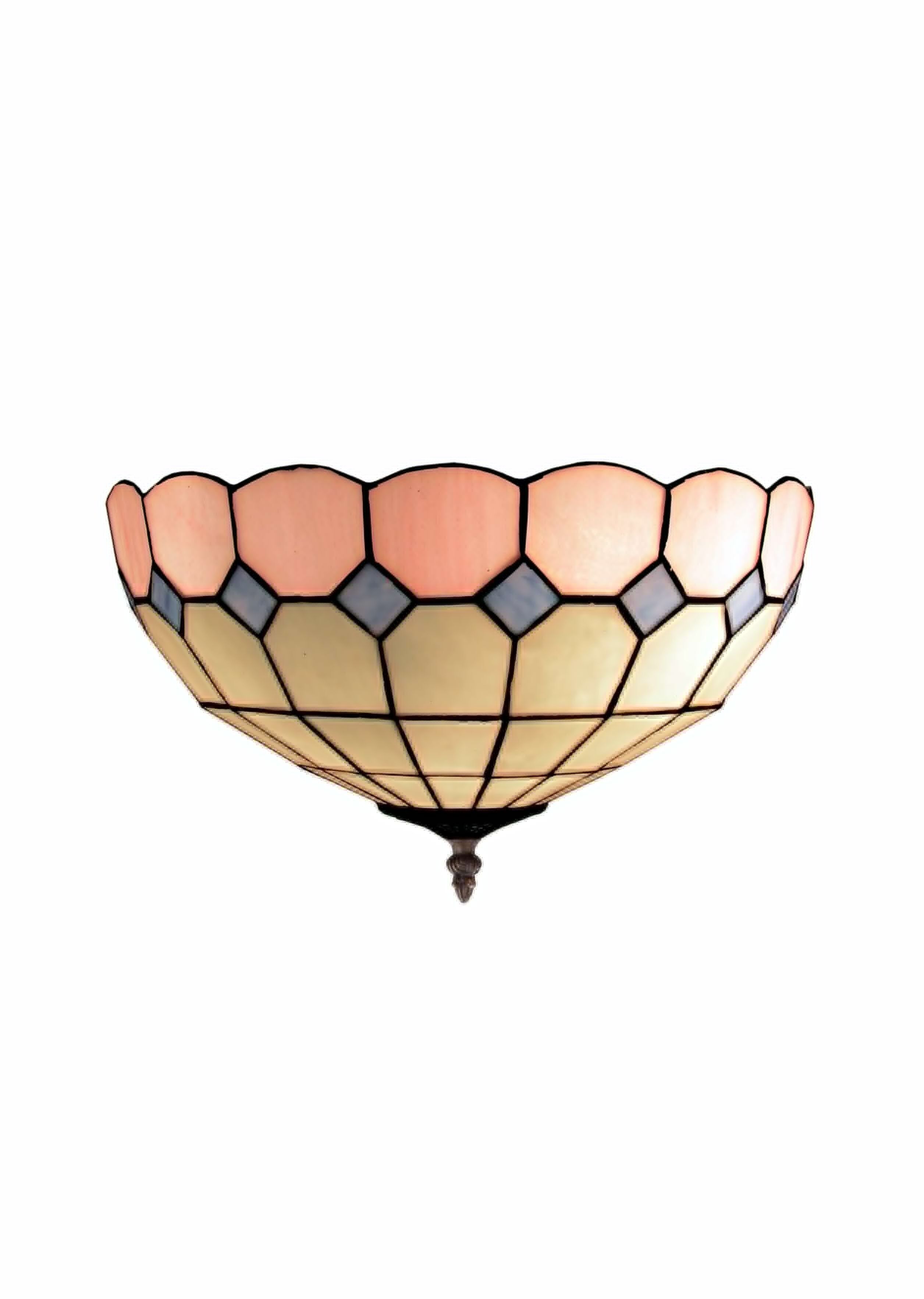 Plafonnier fixé au plafond avec abat-jour Tiffany diamètre 30cm Rose Série LG281500
