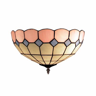 Plafoniera da fissare al soffitto con paralume Tiffany diametro 30cm Serie Rosa LG281500