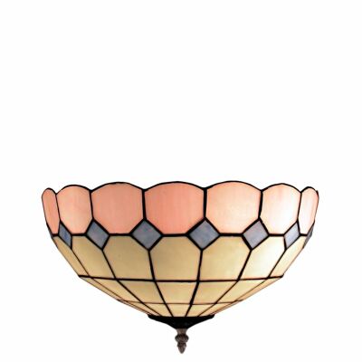 An der Decke befestigte Deckenleuchte mit Tiffany-Lampenschirm, Durchmesser 30 cm, Pink-Serie LG281500