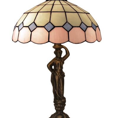 Desktop base with figure with Tiffany screen diameter 30cm Pink Series LG281650