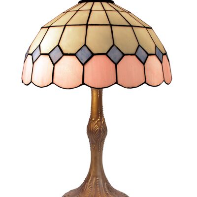 Base tabletop with Tiffany shaped lampshade diameter 30cm Pink Series LG281660