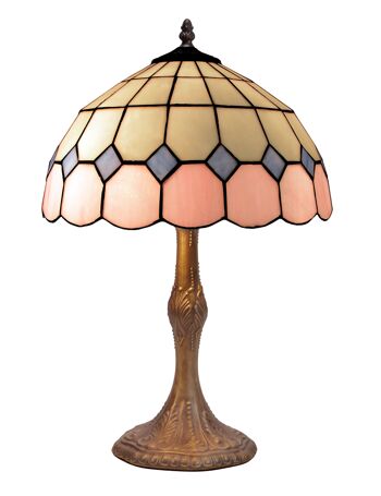 Plateau de table avec abat-jour en forme de Tiffany diamètre 30cm Rose Série LG281660 1