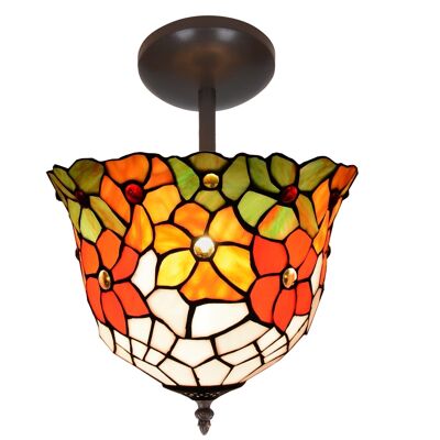 Low ceiling ceiling lamp with Tiffany screen diameter 40cm Bell Series LG282544