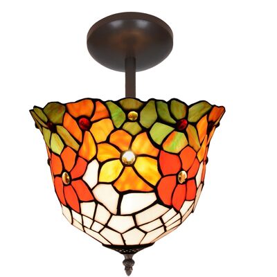 Low ceiling ceiling lamp with Tiffany screen diameter 40cm Bell Series LG282544