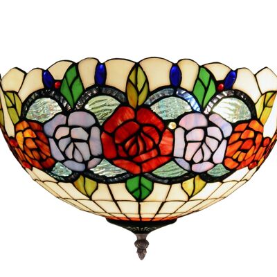 Ceiling fixture attached to the ceiling with Tiffany screen diameter 40cm Rosy Series LG283200