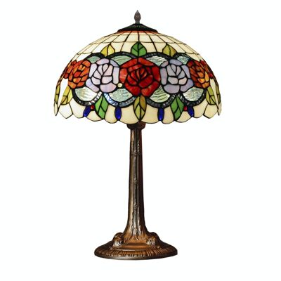 Foma tabletop base with Tiffany screen diameter 40cm Rosy Series LG283321