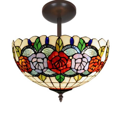 Low ceiling lamp with Tiffany screen, indirect light, diameter 30cm Rosy Series LG283544