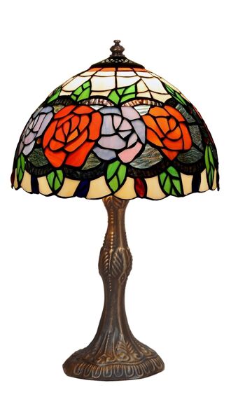 Lampe de table avec forme Tiffany et écran diamètre 20cm Série Rosy LG283880 1