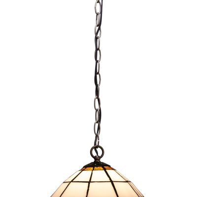 Pendente a soffitto con catena e schermo Tiffany diametro 20cm Serie Museum LG286799