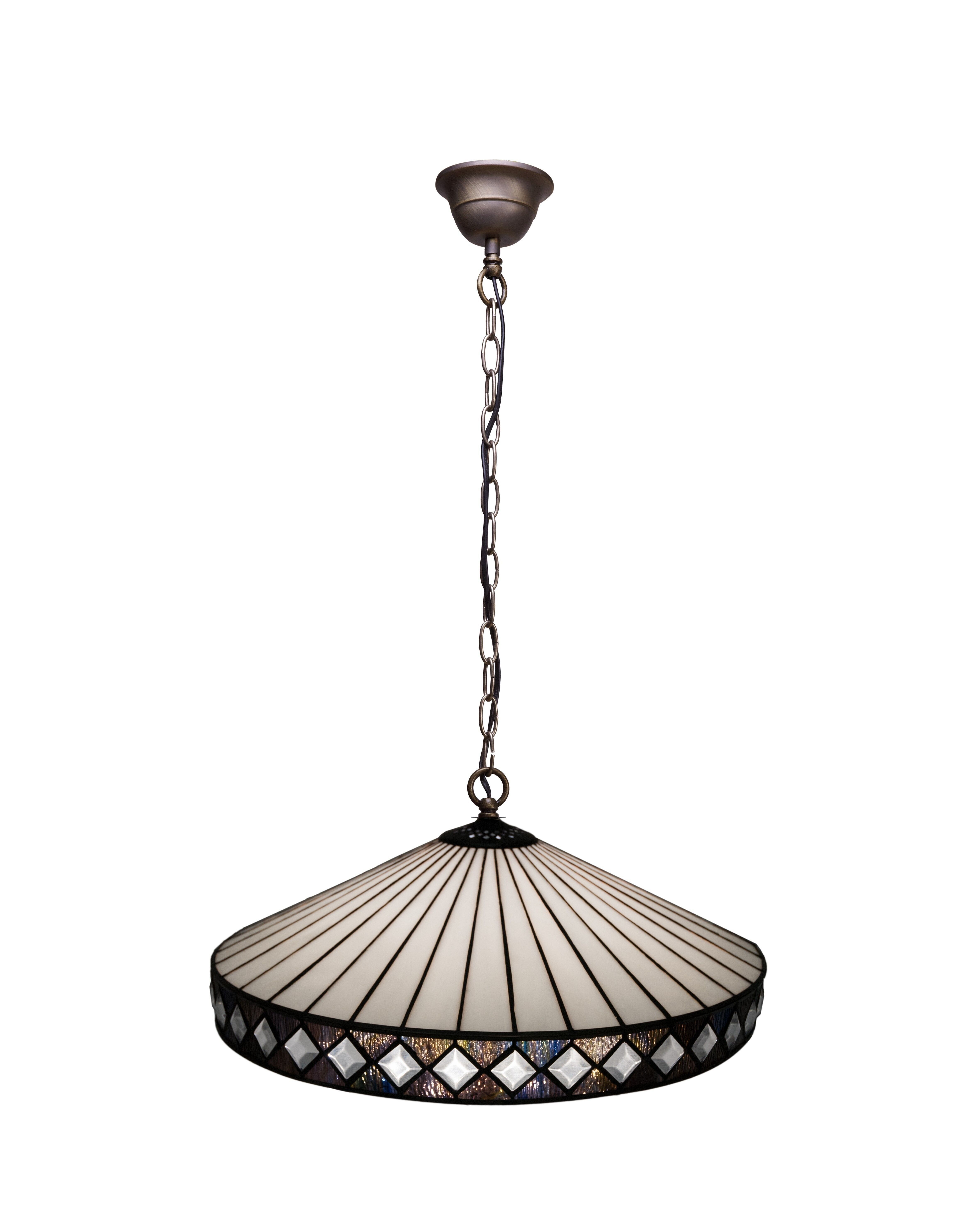 Größerer Deckenanhänger mit Kette, Durchmesser 45 cm, Tiffany Illuminate-Serie LG290199