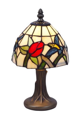 Petite lampe à poser Tiffany avec colibri diamètre 16cm Série Compact LG415000