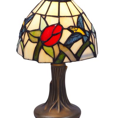 Petite lampe à poser Tiffany avec colibri diamètre 16cm Série Compact LG415000