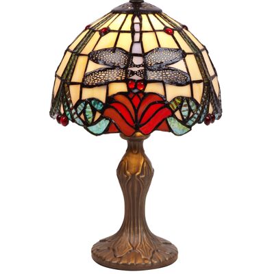 Petite lampe à poser Tiffany avec libellules diamètre 20cm Série Compact LG420200