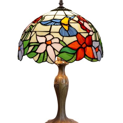 Lampe de table base Foma avec écran Tiffany diamètre 30cm Série Compact Nouveau LG430564