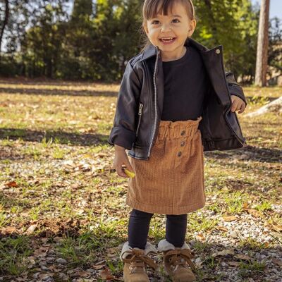 Bottes fourrées enfant - Sacha - Beige - 100% croûte velours et laine