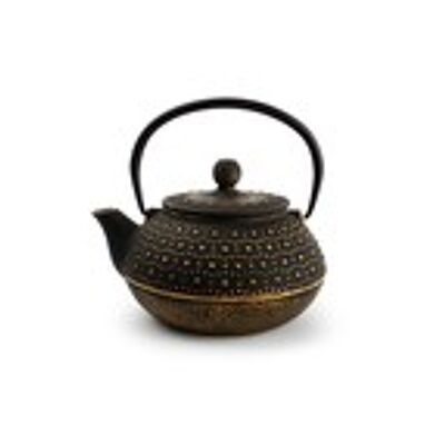 Theepot 80cl stippen goud/zwart My Tea