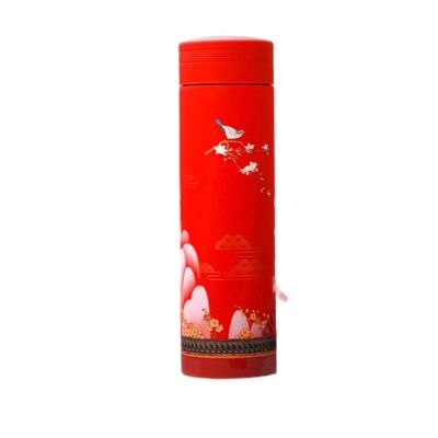 Red Japanese thermos bottle