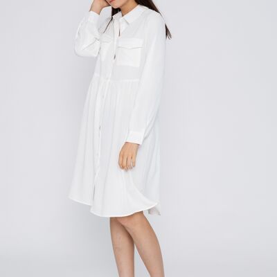 Plain shirt dress with front pockets