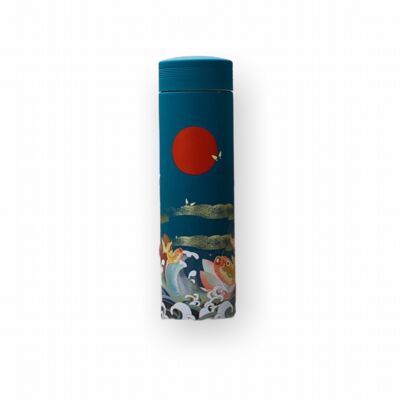 Blue Japanese thermos bottle