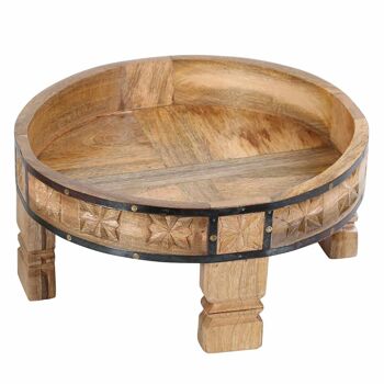 Table d'appoint orientale Dounia Natur en manguier Chakki table 4